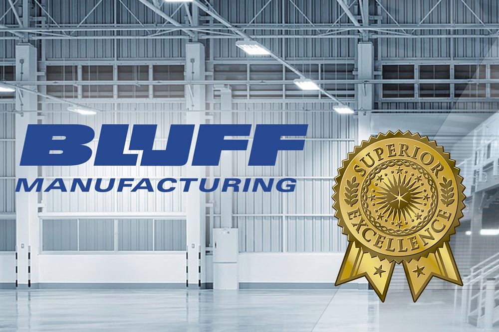 Certificate of Excellence from Bluff Manufacturing