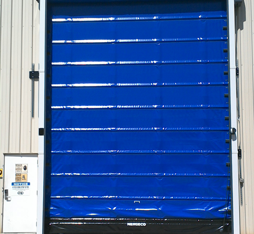 Nergeco high speed dock doors. Climate and debris control helps protect products