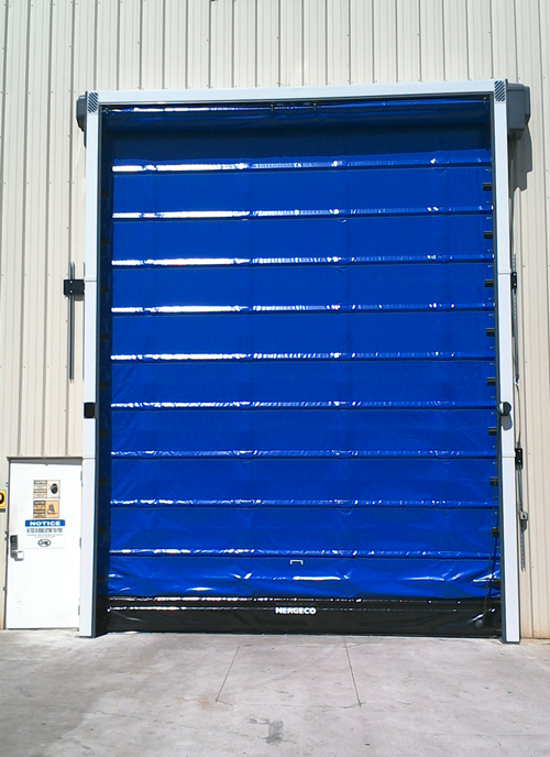 Nergeco high speed dock doors. Climate and debris control helps protect products