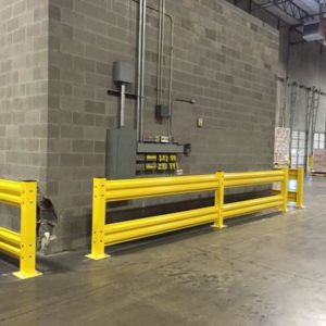 Electric panel wall now protected by guardrail in Dallas TX