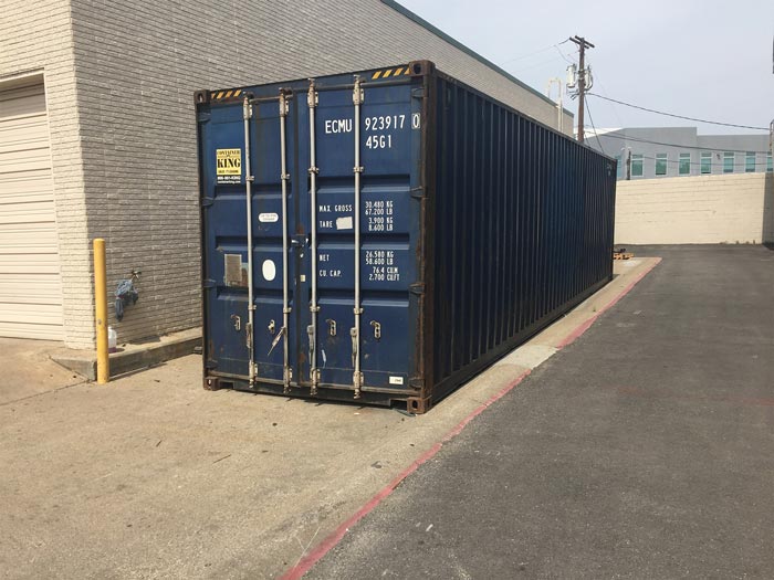 Equipment stored in secured shipping container until relocation in Dallas TX