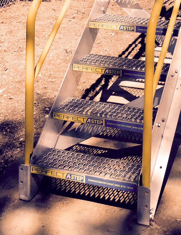 ErectaStep Staircase with slip-resistant safety tread and handrails