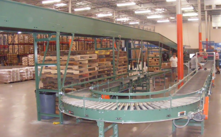Conveyor for packing process in growing clothing accessory distribution center in Dallas TX