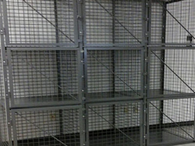Secure tool and supplies storage with wire mesh technician lockers