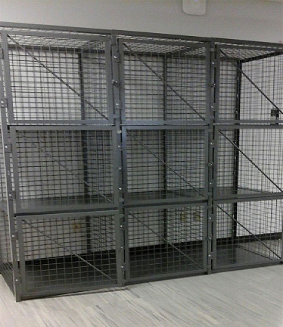 Secured storage - wire mesh lockers installed in Plano TX