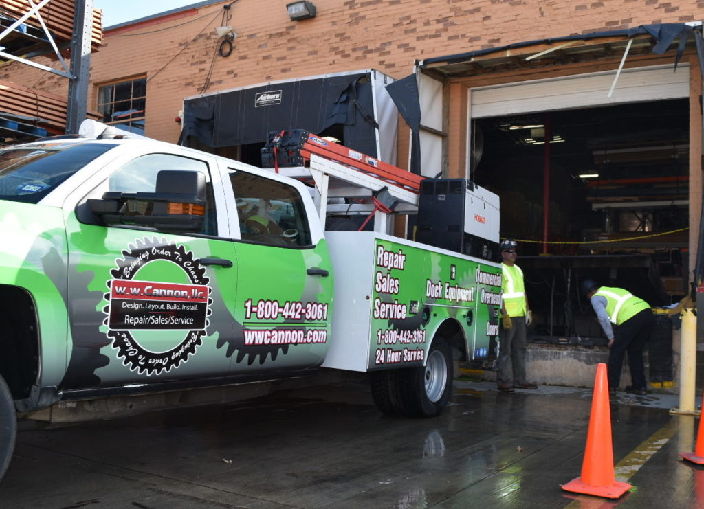 Professional Dock and Door Repair Technicians with Service Truck