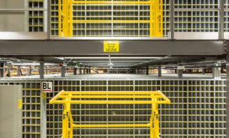 Mezzanine Work Platform with Safety Pivot Gates