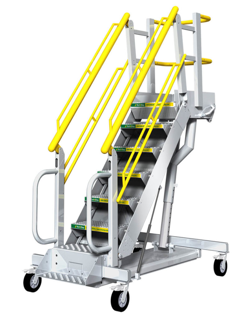 Adjustable Stairs with Work Platform