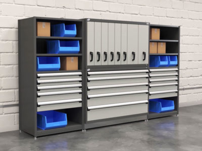 Modular Cabinet System with Vertical Drawers Saves Space