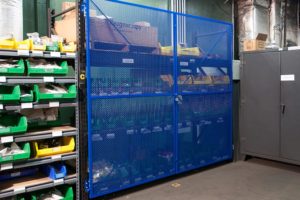 Locked Wire Partition Tool Crib & Parts Inventory Storage