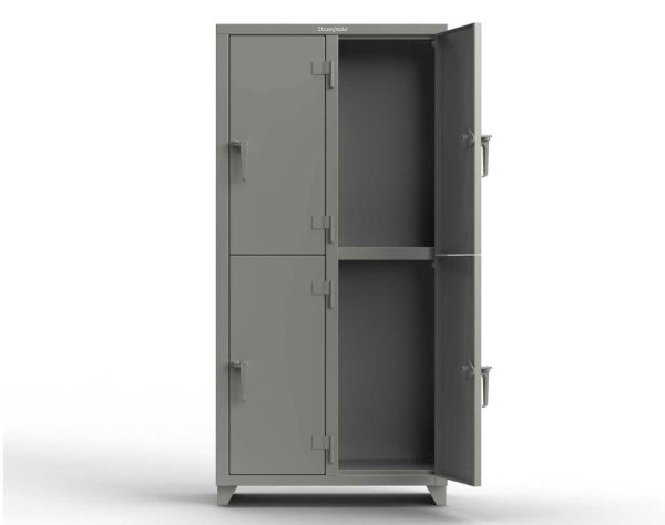 Extra Heavy Duty 14 GA Double-Tier Locker, 4 Compartments - 36 in. W x 18 in. D x 75 in. H