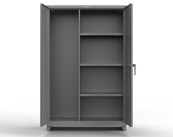 Extra Heavy Duty 14 GA Janitorial Cabinet with 3 Shelves - 36 In. W x 24 In. D x 75 In. H