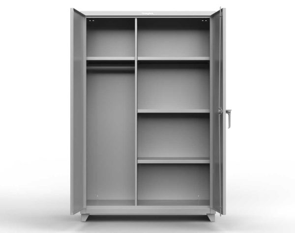 Extra Heavy Duty 14 GA Uniform Cabinet with 4 Shelves - 36 In. W x 24 In. D x 75 In. H