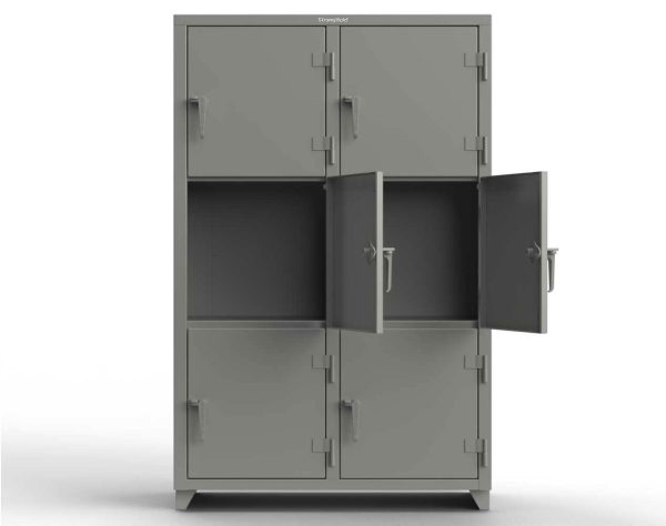 Extra Heavy Duty 14 GA Triple-Tier Locker, 6 Compartments - 48 in. W x 24 in. D x 75 in. H