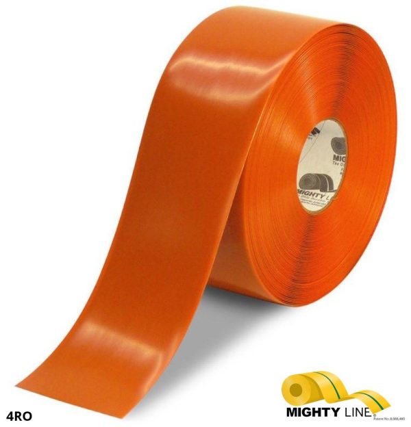 Mighty Line 4" ORANGE Solid Color Tape - 100' Roll