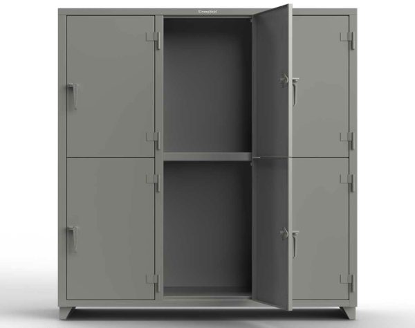 Extra Heavy Duty 14 GA Double-Tier Locker, 6 Compartments - 72 in. W x 24 in. D x 75 in. H