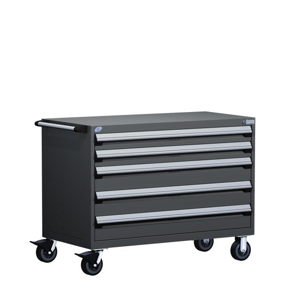 Heavy-Duty Mobile Cabinet (60"W x 27"D x 37 1/2"H), 5 Drawers w/o Partitions