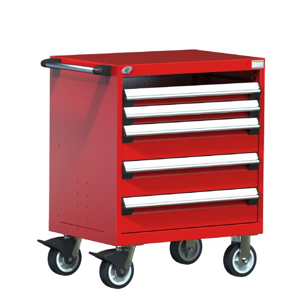 Heavy-Duty Mobile Cabinet (30"W x 21"D x 37 1/2"H), 1 Roll-Out Shelf, 4 Drawers w/o Partitions