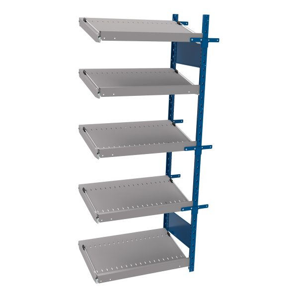 Open shelving with 5 sloped shelves (FIFO) (Middle side-by-side unit)