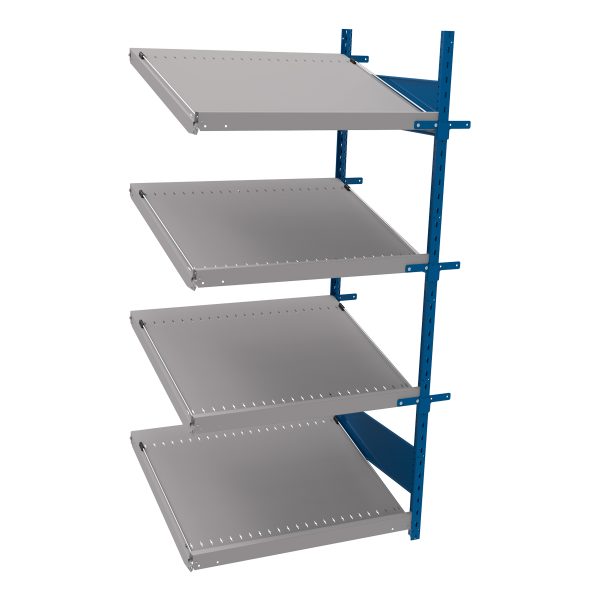 Open shelving with 4 sloped shelves (FIFO) (Middle side-by-side unit)