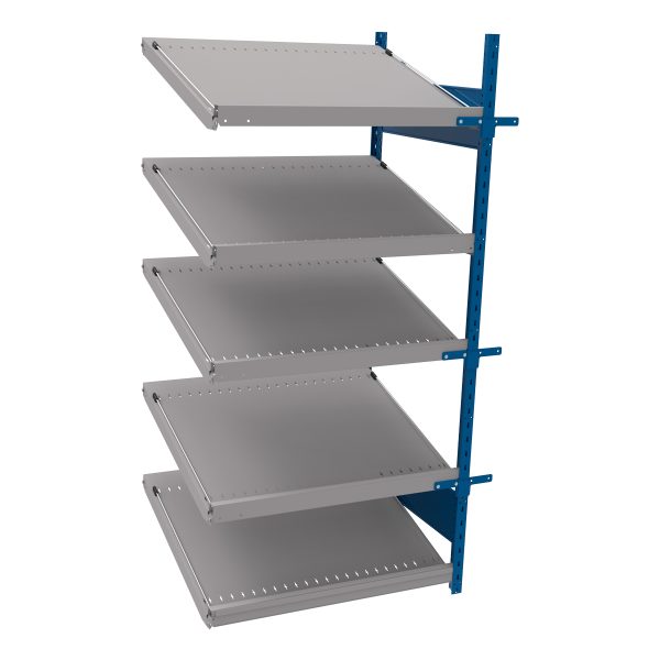 Open shelving with 5 sloped shelves (FIFO) (Middle side-by-side unit)