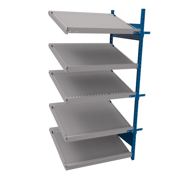 Open shelving with 5 sloped shelves (FIFO) (Middle side-by-side unit)