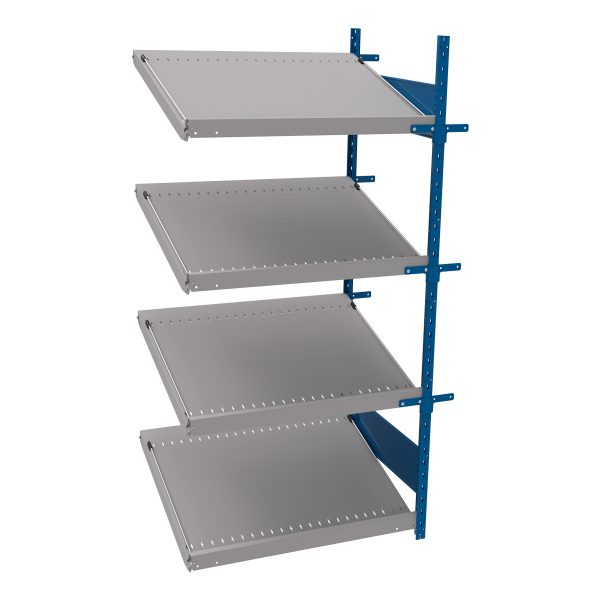 Open shelving with 4 sloped shelves (FIFO) (Middle side-by-side unit)