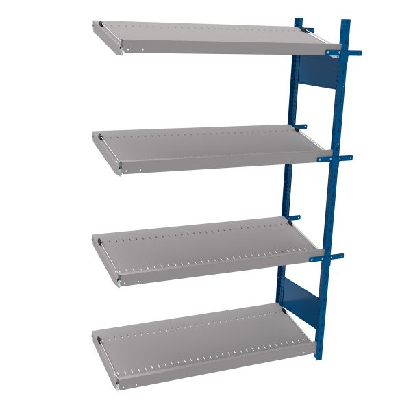 Open shelving with 4 sloped shelves (FIFO) (Middle side-by-side unit)