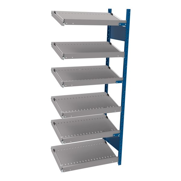 Open shelving with 6 sloped shelves (FIFO) (End side-by-side unit)