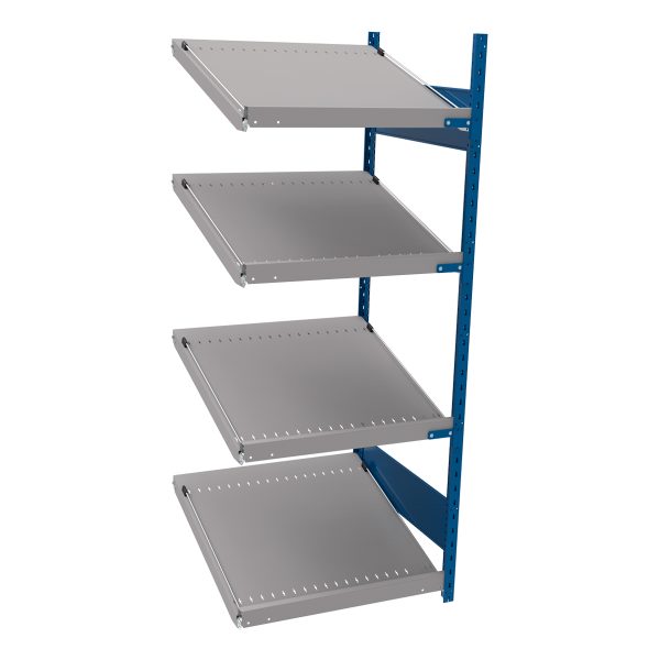 Open shelving with 4 sloped shelves (FIFO) (End side-by-side unit)