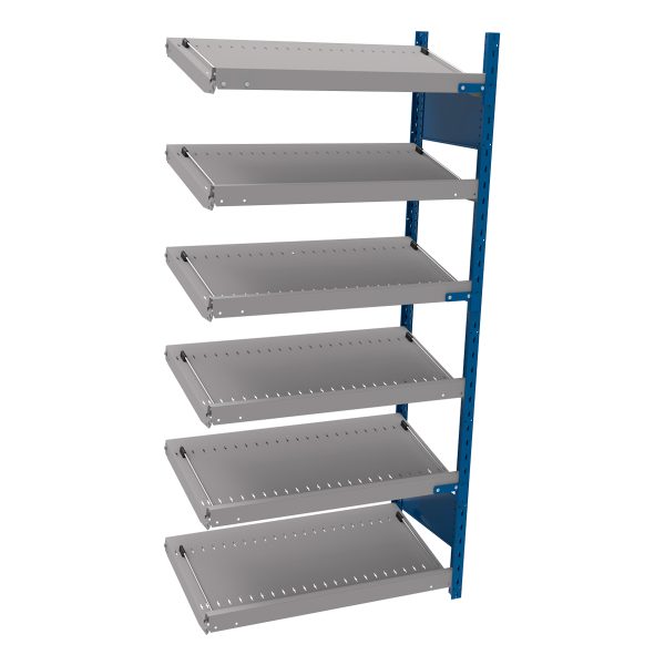 Open shelving with 6 sloped shelves (FIFO) (End side-by-side unit)