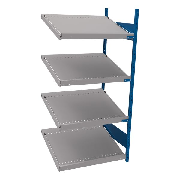 Open shelving with 4 sloped shelves (FIFO) (End side-by-side unit)