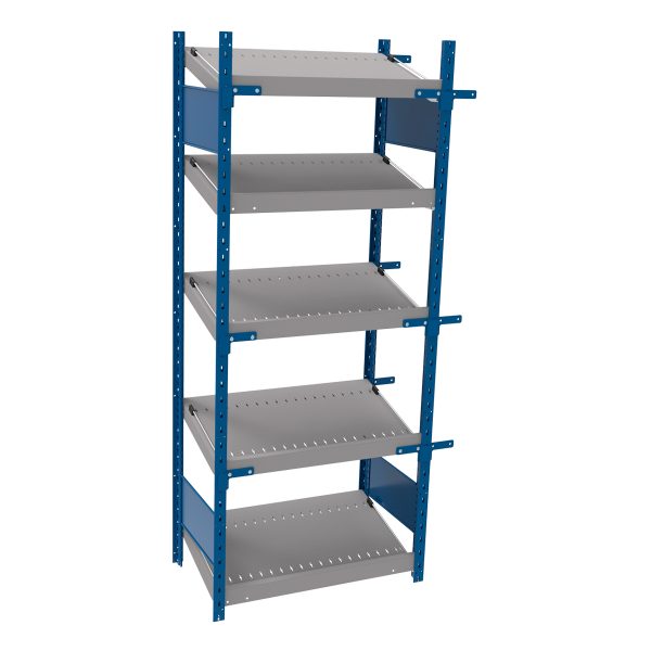 Open shelving with 5 sloped shelves (FIFO) (Starter side-by-side unit)