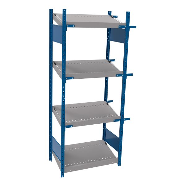 Open shelving with 4 sloped shelves (FIFO) (Starter side-by-side unit)