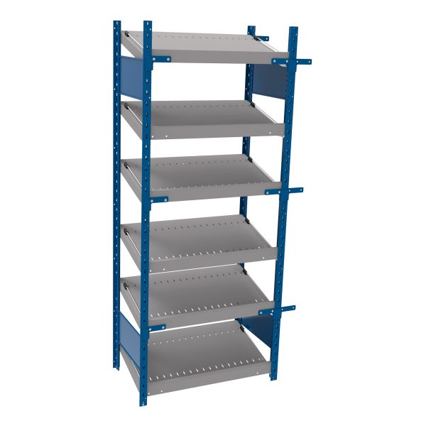 Open shelving with 6 sloped shelves (FIFO) (Starter side-by-side unit)