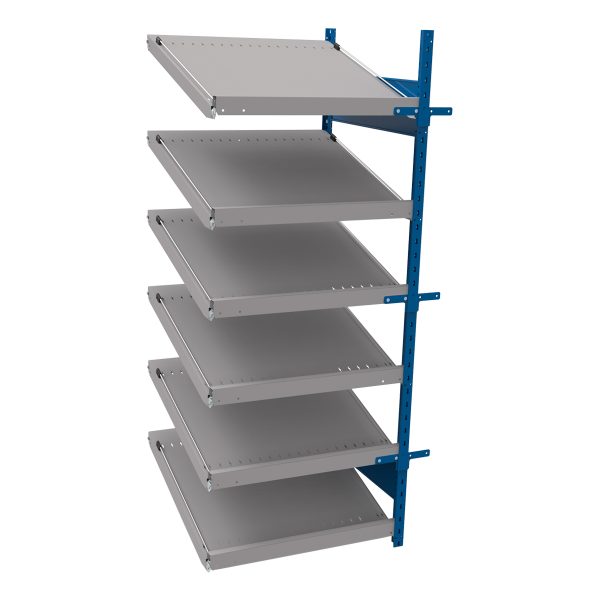 Open shelving with 6 sloped shelves (FIFO) (Starter side-by-side unit)