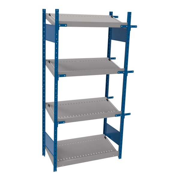 Open shelving with 4 sloped shelves (FIFO) (Starter side-by-side unit)