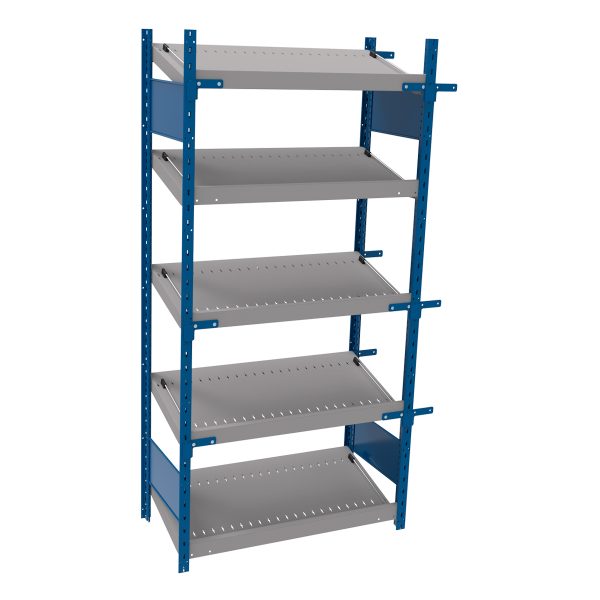 Open shelving with 5 sloped shelves (FIFO) (Starter side-by-side unit)