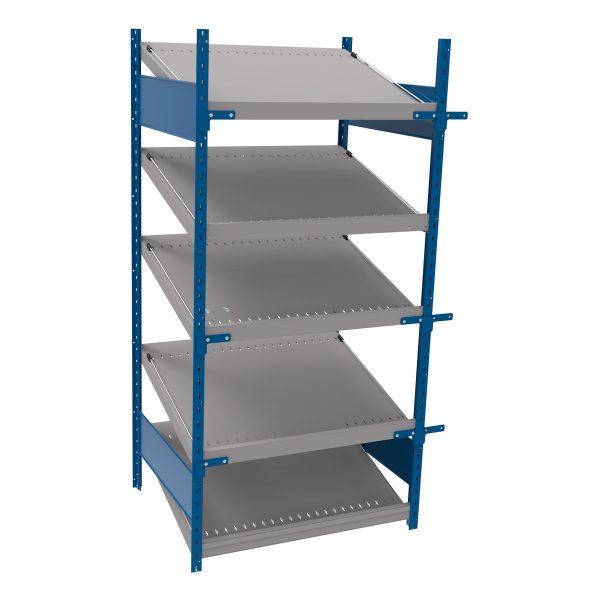 Open shelving with 5 sloped shelves (FIFO) (Starter side-by-side unit)