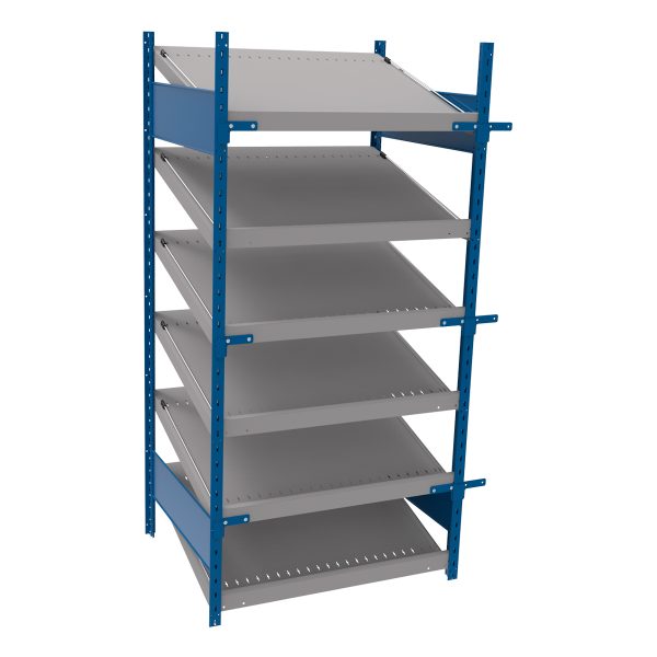 Open shelving with 6 sloped shelves (FIFO) (Starter side-by-side unit)