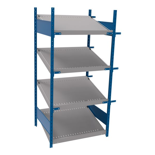 Open shelving with 4 sloped shelves (FIFO) (Starter side-by-side unit)