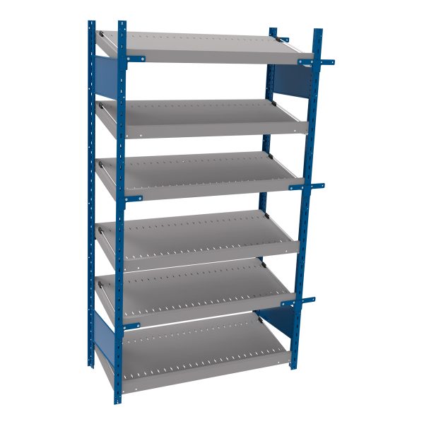 Open shelving with 6 sloped shelves (FIFO) (Starter side-by-side unit)