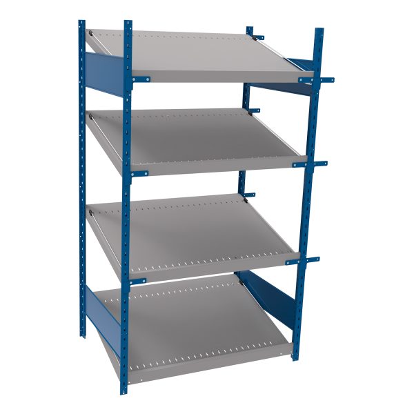 Open shelving with 4 sloped shelves (FIFO) (Starter side-by-side unit)