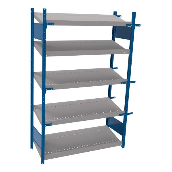 Open shelving with 5 sloped shelves (FIFO) (Starter side-by-side unit)