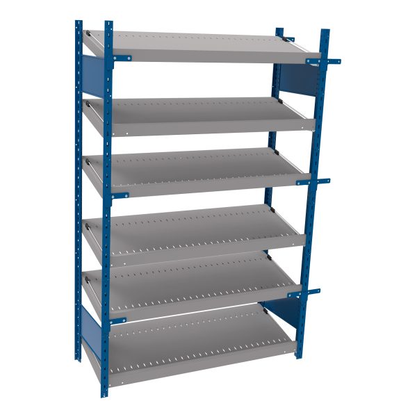 Open shelving with 6 sloped shelves (FIFO) (Starter side-by-side unit)