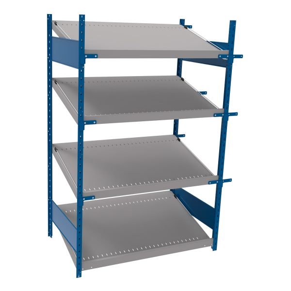 Open shelving with 4 sloped shelves (FIFO) (Starter side-by-side unit)