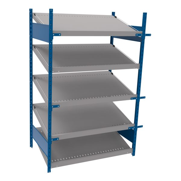 Open shelving with 5 sloped shelves (FIFO) (Starter side-by-side unit)