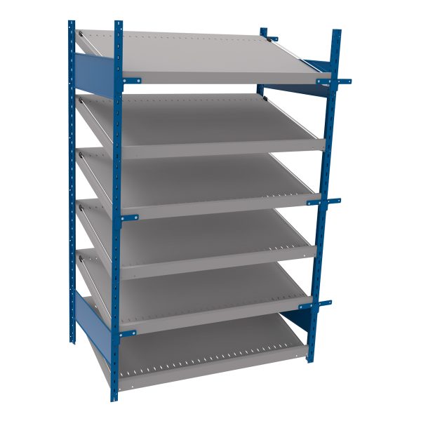 Open shelving with 6 sloped shelves (FIFO) (Starter side-by-side unit)