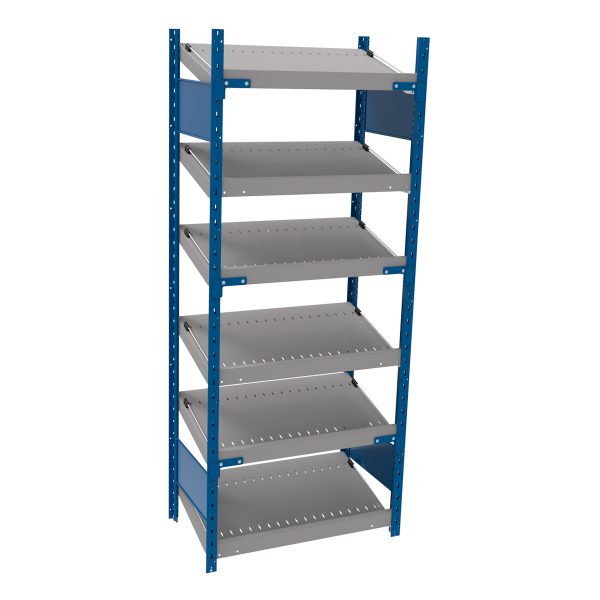 Open shelving with 6 sloped shelves (FIFO) (Standalone unit)