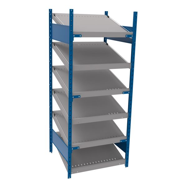 Open shelving with 6 sloped shelves (FIFO) (Standalone unit)